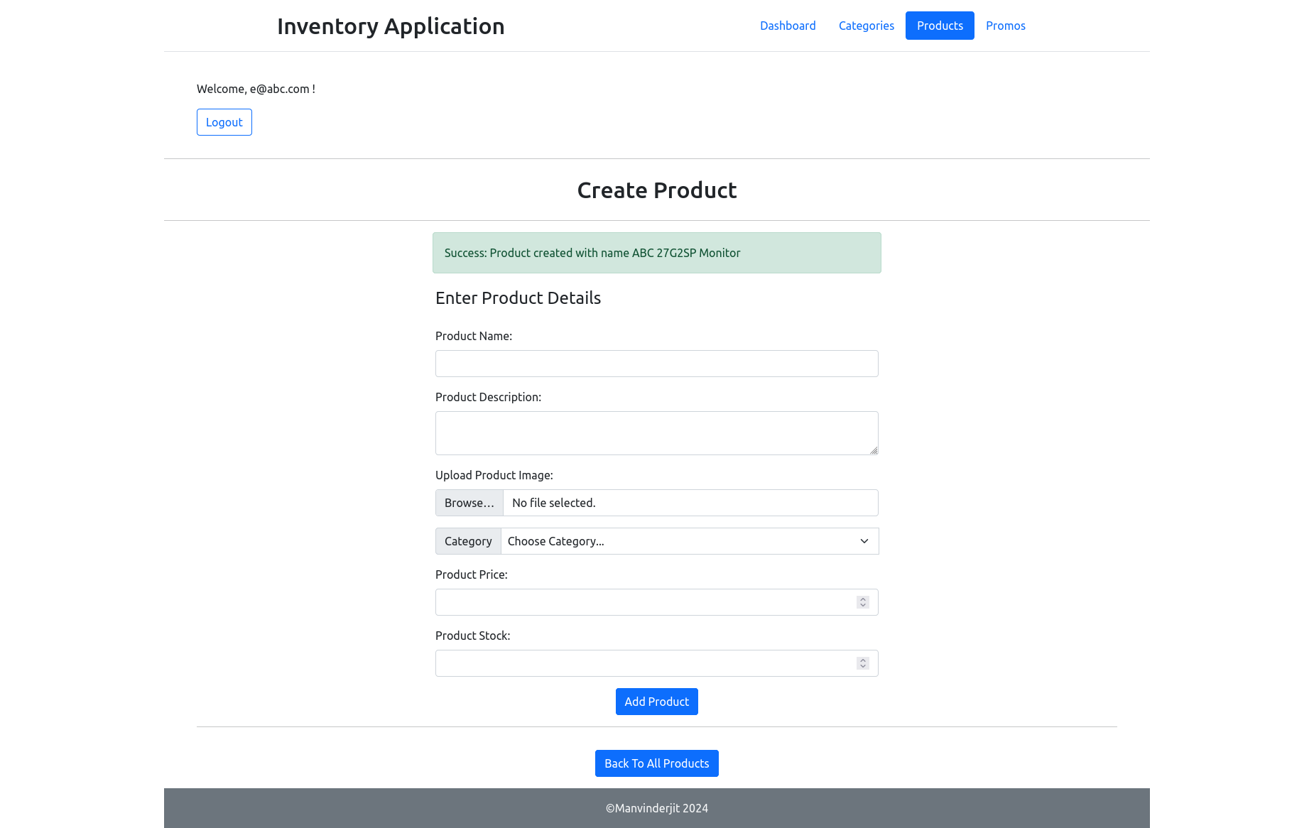 Inventory App Add Product Success Image